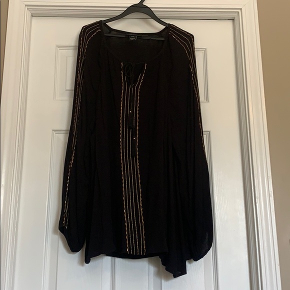 Black rayon blouse - Picture 1 of 4